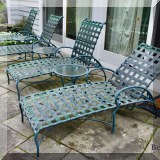 L04. Brown Jordan lounge chairs and side tables. 